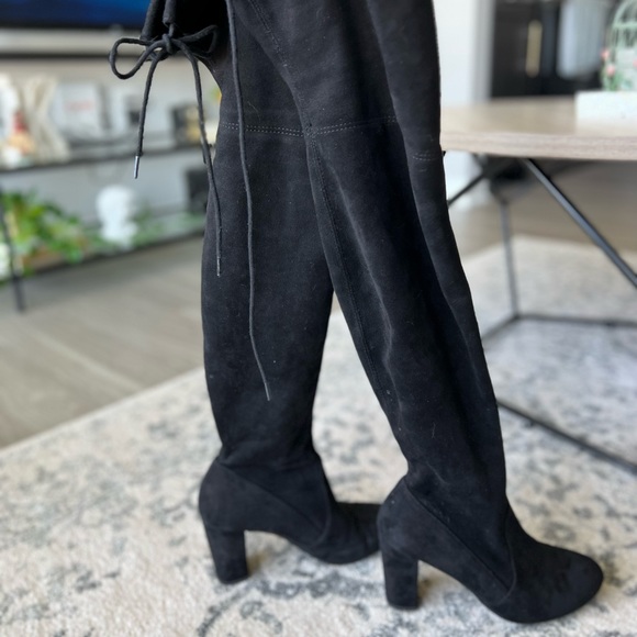 Black Thigh High Boots 3 ½” Heel - Picture 2 of 3